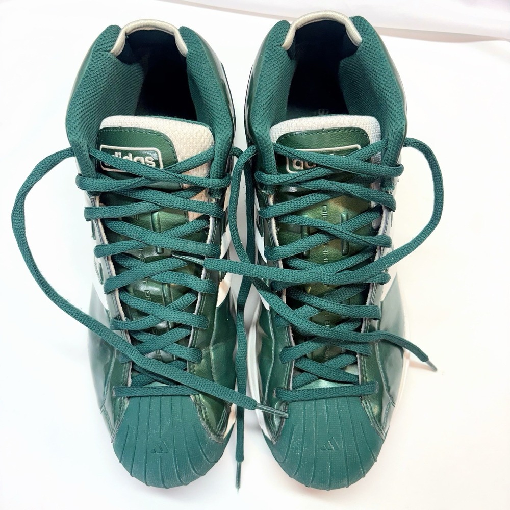 VTG 2002 Adidas Pro Model Mid Basketball Shoes Men's US 11 Green Metallic Y2K - Picture 9 of 16
